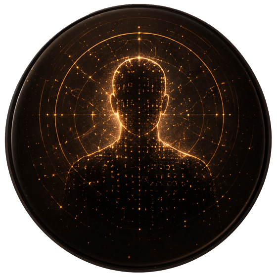 Constellation figure medallion, an identity anchored in golden starlight